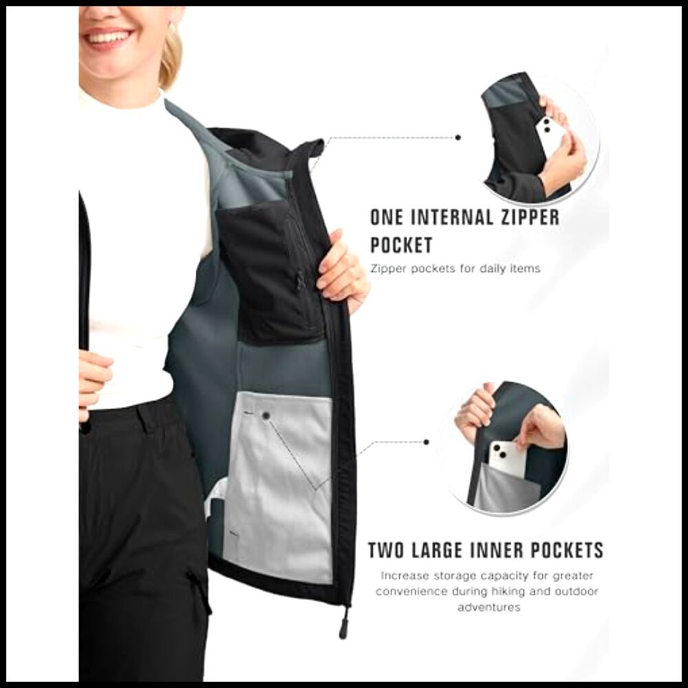 Fleece Lined Softshell Jacket Windproof Waterproo… - image 3